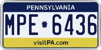 PA license plate MPE6436