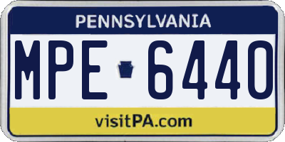 PA license plate MPE6440