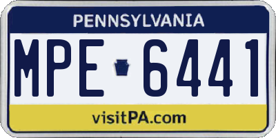 PA license plate MPE6441