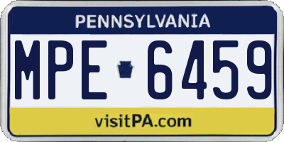 PA license plate MPE6459