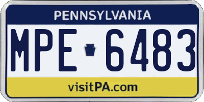 PA license plate MPE6483