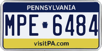 PA license plate MPE6484