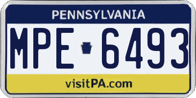 PA license plate MPE6493