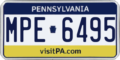 PA license plate MPE6495