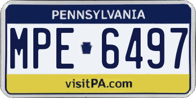 PA license plate MPE6497