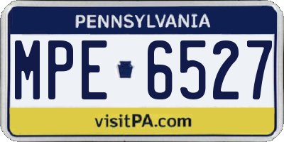 PA license plate MPE6527