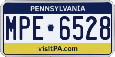 PA license plate MPE6528