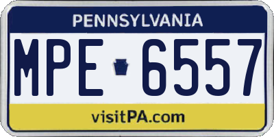 PA license plate MPE6557