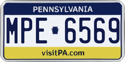 PA license plate MPE6569