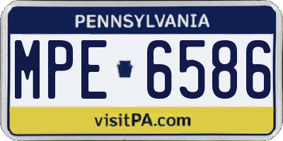 PA license plate MPE6586