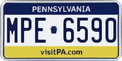 PA license plate MPE6590