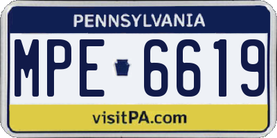 PA license plate MPE6619
