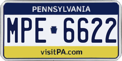 PA license plate MPE6622