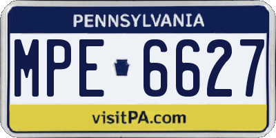 PA license plate MPE6627