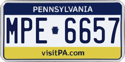 PA license plate MPE6657