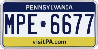 PA license plate MPE6677