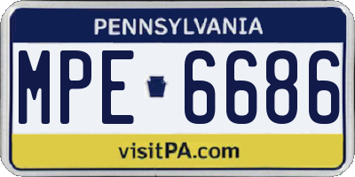 PA license plate MPE6686