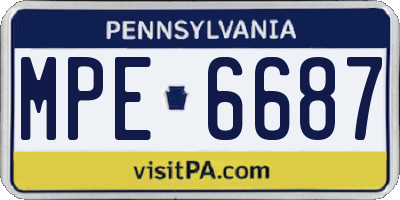PA license plate MPE6687