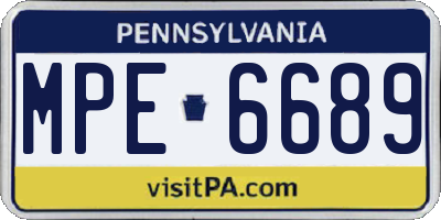 PA license plate MPE6689