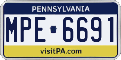 PA license plate MPE6691