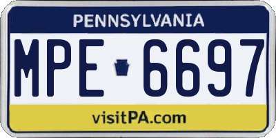 PA license plate MPE6697