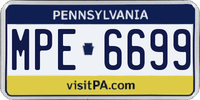 PA license plate MPE6699