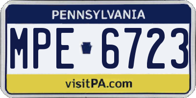 PA license plate MPE6723