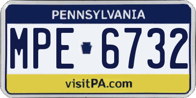 PA license plate MPE6732