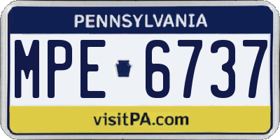 PA license plate MPE6737