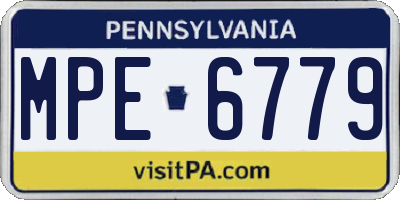 PA license plate MPE6779