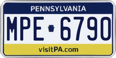 PA license plate MPE6790