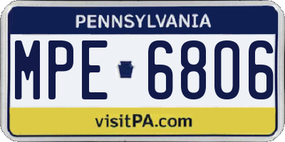 PA license plate MPE6806
