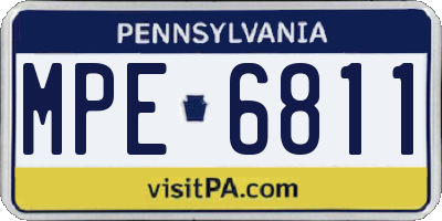 PA license plate MPE6811