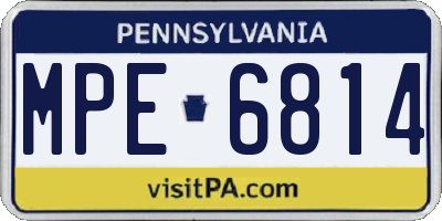 PA license plate MPE6814