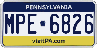 PA license plate MPE6826