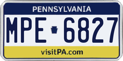 PA license plate MPE6827