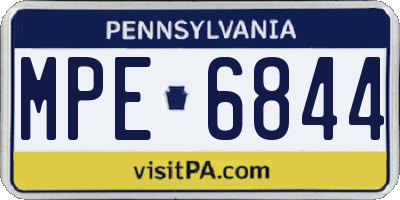 PA license plate MPE6844