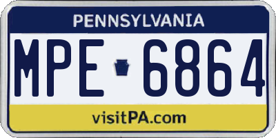 PA license plate MPE6864
