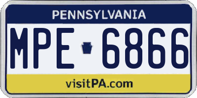 PA license plate MPE6866