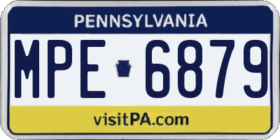 PA license plate MPE6879