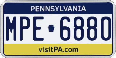PA license plate MPE6880