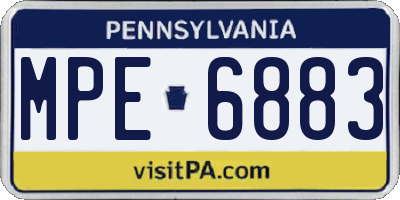PA license plate MPE6883