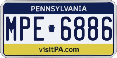 PA license plate MPE6886