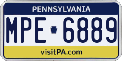 PA license plate MPE6889