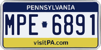 PA license plate MPE6891