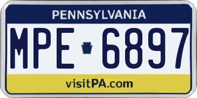 PA license plate MPE6897