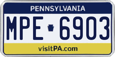 PA license plate MPE6903