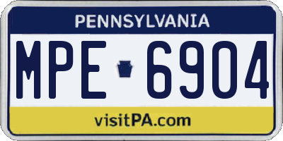 PA license plate MPE6904