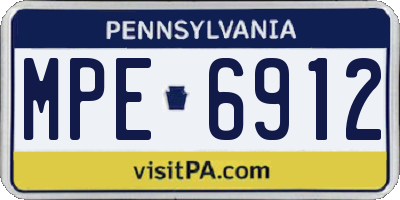PA license plate MPE6912