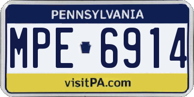 PA license plate MPE6914